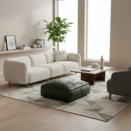 Soft Moroccan Ottoman Footstool Handmade Square Floor Cushion PU Leather Moroccan Pouf for Home Wedding Bedroom Living Room Kids - gallery 2