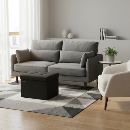 SONGMICS 41cm Bench with Storage Folding Seat Chest Storage Box Footstool Base - gallery 2