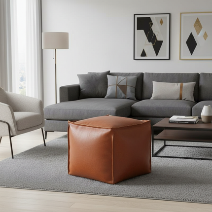 Light luxury leather pier tatami floor storage seat cushion living room household pier pu leather futon seat cushionNo filling m - gallery 2