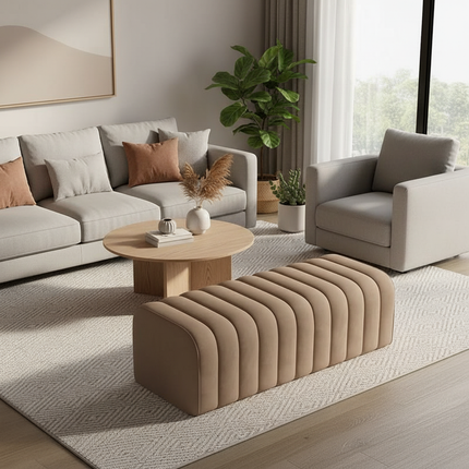 Bed end stool, bed bed, sofa, bedroom, simple long strip shoe changing stool, dressing room, design sense, sofa stool - gallery 2