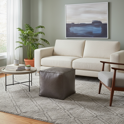 Foot Rest Non-Slip Storage Stool Large Capacity Waterproof Unstuffed Cushion Cover Stackable Thicken Leather Pouf Shoe-changing - gallery 2