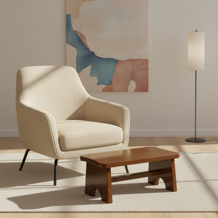 Bamboo Made Foot Stool for Bedside Vintage Step Stool Mini Get Up Anti Slip for Bedroom Bathroom Kitchen - gallery 2