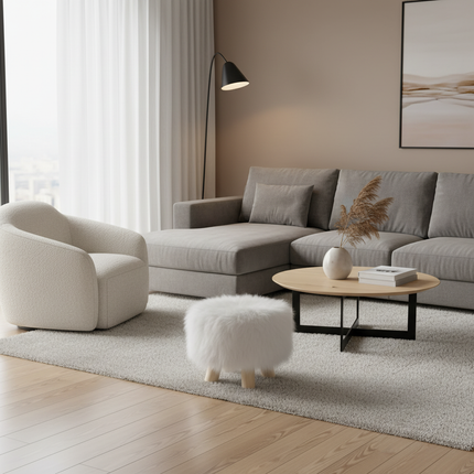 Adorable Shoes-changing Stool Plush Wooden Footrest Removable Chair Cover Soft Seat Cushion Home Decor Furnitu 가구 걸상 - gallery 2