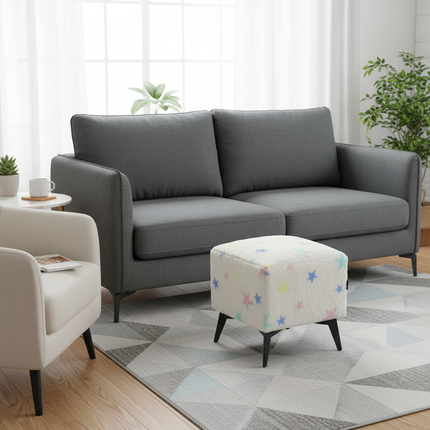 ‌Faux Leather Ottoman, Plush Entryway Bench, Velvet Square Stool, Minimalist Footrest for Bedroom/Balcony with Non-Skid Base - gallery 2