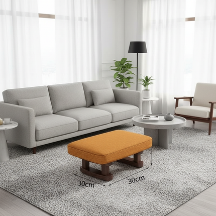 Colorful Small Wooden Stool with Non-Slip Pad Footrest Seat Square Household Living Room Hallway Sofa Tea Stools - gallery 2