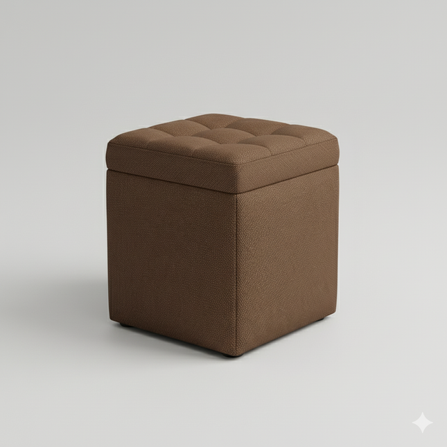 Repose Pied Salon Marron Capitonné Confort Rangement