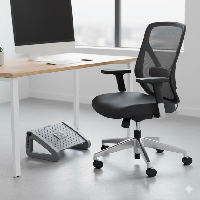 Repose Pied Ergonomique Gris Inclinable Massage